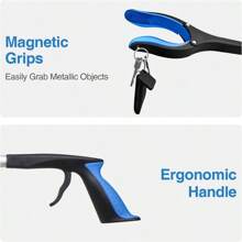 Reacher Grabber Tool, 32" Elderly Grabbers With Magnet, Lightweight Extra Long Handy Foldable Claw Grabber, Mobility Aid Reaching Assist Tool With Rotating Jaw For Trash Pick Up, Litter Picker, Arm Extension - Blue - View 8