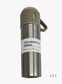 Vaso Termo con Set de 3 Tazas Vaccum Para Frío y Caliente - Marrón - Ver 4