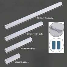 1pc Led Motion Sensor Cabinet Light Usb Charging Magnetic Night Lamp For Bedroom Kitchen Showcase Bathroom Wardrobe Decoration, White, Available In 10cm/20cm/30cm/50cm - White - View 6
