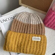 1頂新款漸變色針織帽,女士秋冬保暖耳罩日風粉紅寒帽 - 玫紅色 - 查看 9