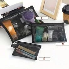 1個透明收納網格化妝收納袋,多功能旅行便攜袋,口紅護膚品收納洗臉化妝包, 灰色和黑色,多個尺寸可用 - 彩色 - 查看 8