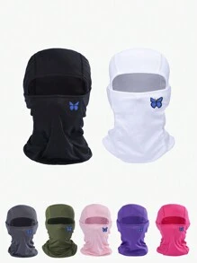 1pc Butterfly  Printed Mask Hood For Men And Women Outdoor Riding Balaclava Hat Windproof And Sunscreen Sun Hat - Multicolor - View 1