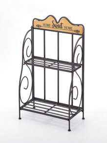 多層打造的室內/戶外節省空間盆栽架,可種植多肉、草本植物和花卉 - 黑色 - 查看 1