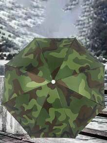 1 件装渔夫帽遮阳伞顶式伞帽轻便帽，直径 27 英寸/69 厘米，防水户外钓鱼伞带松紧带 - 軍綠色 - 查看 4