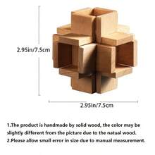 木頭拼圖遊戲,球形拼圖玩具,拼圖遊戲,球狀拼圖遊戲,萬聖節,聖誕節,感恩節禮物 木製鎖孔,魯班鎖,成年人木質大腦思維puzzle 3d桌面構建,積木解體玩具,成人拼圖解壓玩具 - 櫸木中字鎖 - 查看 5