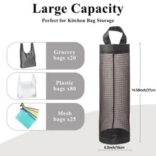 Multifunctional Hanging Garbage Bag Storage Bag, Kitchen Wall-Mounted Pull-Out Plastic Bag Collector, Storage Organizer Net Bag Dispenser
