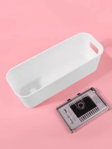 1pc Cosmetic Storage Box, Modern Plastic Clear Panel Design Makeup Storage Box For Household High-End Eyelash Extension Storage Box For Storing Eyelashes, Portable Container For Lash Artists,Room,Home,Bedroom,Bathroom,House,Pink Room,Living Room Decor,Travel Stuff,Gift Bag,Gifts For Mom,Dad,Men,Friends,Teacher,Birthday,Wedding,Desk,Shelves,Accessories,Gift Boxes,Funny Gift,Storage - White - View 3