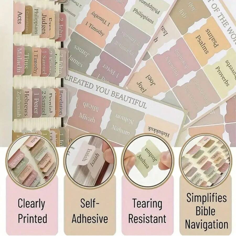 75pcs bible index label stickers large label cross design faith