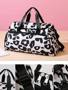 女士健身袋,運動旅行袋附鞋履隔層和濕物口袋,週末隨身包含隔層,男女通用,適用於旅行、健身、瑜伽（深粉紫色塗鴉） - 黑色 - 查看 7