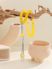 1pc Glass Bead Women's Beaded Bracelet - Yellow - View 3