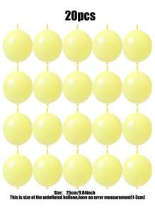 20pcs Macaron Yellow Tail Latex Balloons, Perfect For Wedding, Birthday, Valentine'S Day And Party Decoration - Yellow - View 4