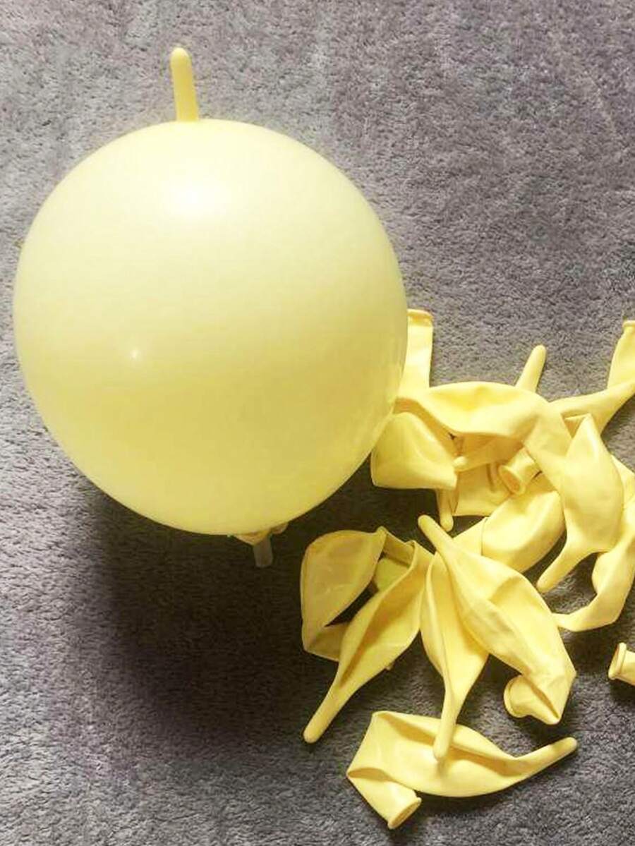 20pcs Macaron Yellow Tail Latex Balloons, Perfect For Wedding, Birthday, Valentine'S Day And Party Decoration - Yellow - View 1