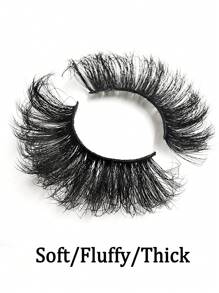 4對/包濃密捲曲毛茸茸捲翹假眼睫毛貓眼卷曲長8d捲翹假睫毛條狐眼提拉效果延伸整條眼睫毛長度及增加眼睛外角的厚度,為了美麗的化妝造型 - 黑色 - 查看 2