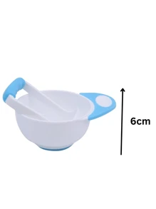 2-In-1 Grinding Food Bowl Contains Grinder And Bowl Baby Food Bowl With Manual Food Grinder Easily Mashes Fruits And Steamed Vegetables Food Masher Can Be Used At Home Or Travel Microwave Safe Dishwasher Safe Baby Fruit And Vegetable Supplement Bowl Gift For Babies Growing Up, The Best Gift For Adding Complementary Food Stages - Blue - View 5