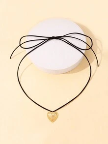 Elegant Bowknot & Rhinestone Decorated Necklace For Women, Perfect For Daily Wear, Valentine's Day And Anniversary Gift - Multicolor - View 3