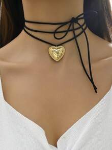 Elegant Bowknot & Rhinestone Decorated Necklace For Women, Perfect For Daily Wear, Valentine's Day And Anniversary Gift - Multicolor - View 2