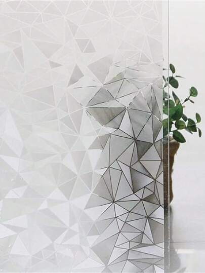 1 Rouleau De Film De Fenêtre En Verre Givré À Motif De Gravats, Film De Confidentialité Décoratif Pour Fenêtre, Autocollant De Vitrail Pour Fenêtre, Autocollants De Vitres Électrostatiques Pour La Maison Et La Salle De Bain