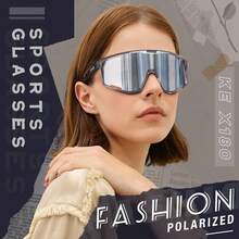 Kapvoe 男女通用偏光骑行眼镜，户外运动眼镜，适合山地自行车、山地车和公路自行车 - 銀色 - 查看 2