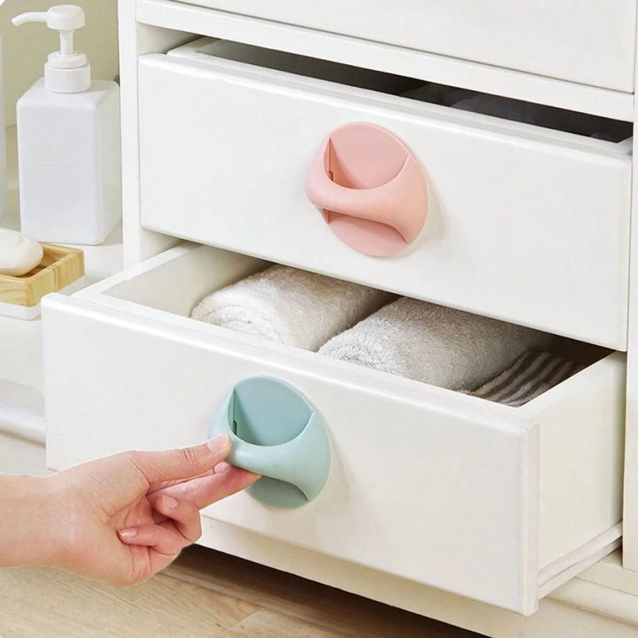 2入組自粘抽屜手柄,無需鑽孔的門把手,窗把手,衣櫃手柄,適用於玻璃推拉門,木門 - 彩色 - 查看 1