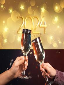 1 件裝飾背景布,新年裝飾品 - 黑金 - 查看 1