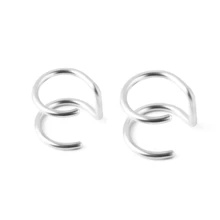 1入不銹鋼u型唇環和耳夾,女士多功能酒吧氛圍裝飾品 - 銀色 - 查看 11