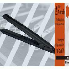 Cinsmile 2 In 1 Mini Hair Straightener,  Ceramic Tourmaline Plate, Beauty Small Lightweight Portable Flat Iron Heating Curler For Home (Black) - Black - View 4