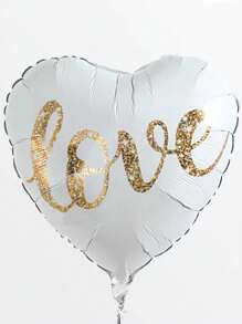 5入組18英寸「愛」字印花心形鋁箔氣球,適用於婚禮、情人節和派對裝飾 - 彩色 - 查看 3