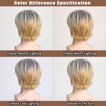 男士時尚&自然&酷炫10吋淺金色假髮帶瀏海,適用於日常使用 - 彩色 - 查看 7