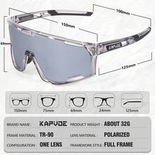 Kapvoe 男女通用偏光骑行眼镜，户外运动眼镜，适合山地自行车、山地车和公路自行车 - 銀色 - 查看 3