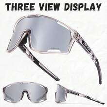 Kapvoe 男女通用偏光骑行眼镜，户外运动眼镜，适合山地自行车、山地车和公路自行车 - 銀色 - 查看 6