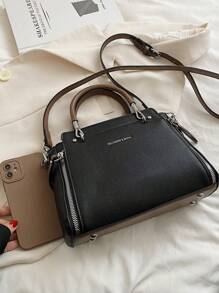 BELLEBORG Túi vuông chi tiết chữ nhỏ gọn, giản dị dành cho doanh nhân dành cho nữ, tân binh & nhân viên cổ trắng dành cho nữ tuổi teen Sinh viên đại học, tân binh & nhân viên cổ trắng Hoàn hảo cho văn phòng, đại học, công việc, kinh doanh, đi làm, ngoài trời, du lịch, đi chơi - màu đen - Xem 6