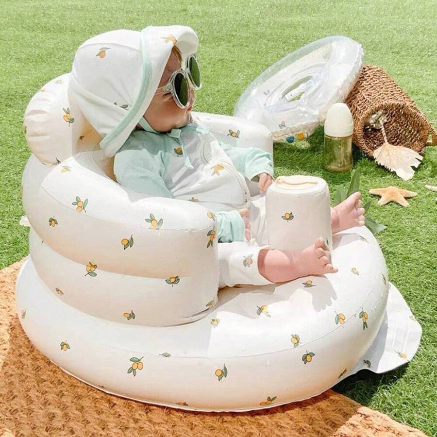 Em bé Bơm hơi Chỗ ngồi In Máy bơm không khí Trẻ sơ sinh Trở lại Ủng hộ Sofa Cái ghế Đối với Ngồi Có thể mang đi Tắm em bé Cái ghế Sàn nhà An ninh