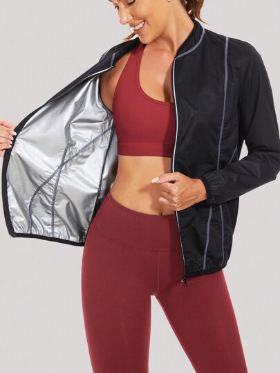 Traje De Sauna Para Mujeres Pérdida De Peso Chaqueta De Sauna Para Sudar Ropa De Gimnasia Para Deportes De Gimnasio