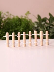 5 件裝苔蘚微景觀木柵欄,微型花園配件,木製工藝裝飾 - 彩色 - 查看 1