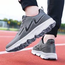 新款男士運動鞋,休閒旅遊輕便舒適耐用跑步鞋,編織鞋面,大尺碼 - 灰色 - 查看 8