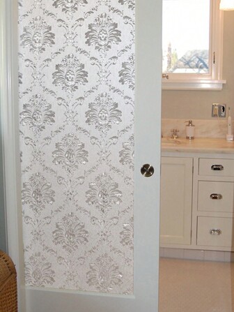 1 Rulle Självhäftande Frostat Glas klistermärke För Fönster , Badrum , Inte genomskinlig , Anti-UV , Och Reflexskydd