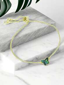 1入流行的簡約風格銅&鮑魚&蝴蝶設計可伸縮手鐲 - 金黃色 - 查看 5