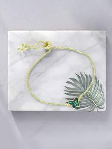 1入流行的簡約風格銅&鮑魚&蝴蝶設計可伸縮手鐲 - 金黃色 - 查看 7