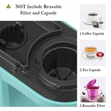 Chulux咖啡機單服咖啡沖泡機,兼容pods,茶葉pods,5-12oz杯子,12oz可拆卸水箱,120v 800w - 淺藍色 - 查看 8