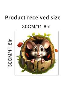 Innovative New Cute Mouse & 3d Hole & Tree Stump Design Self-Adhesive Toilet Sticker For Bathroom Wall Decoration - Multicolor - View 2