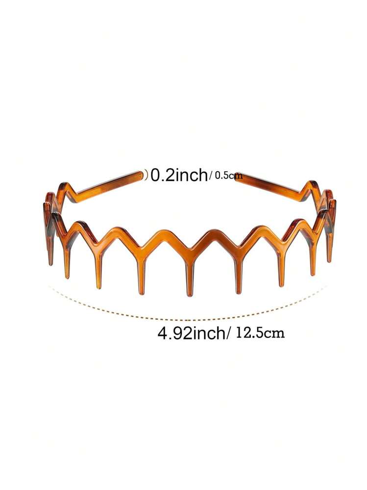 Diadema con peine de plástico negro con forma de diente de tiburón en zigzag para mujeres - Multicolor - Añade 6