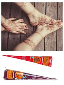 1pc Cone Shaped Body Art Henna Tattoo Paste - Pink - View 4