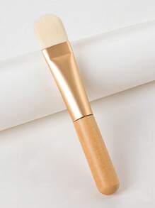 2pcs Facial Mask Brush & Flat Brush Cleansing Tool Face Mask Applicator Mixing Brush Foundation Blending Concealer Brush Beauty Makeup Tool - Beige - View 3