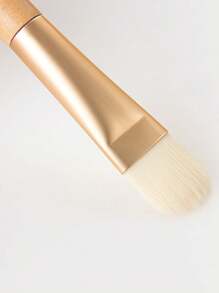 2pcs Facial Mask Brush & Flat Brush Cleansing Tool Face Mask Applicator Mixing Brush Foundation Blending Concealer Brush Beauty Makeup Tool - Beige - View 4