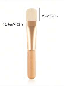 2pcs Facial Mask Brush & Flat Brush Cleansing Tool Face Mask Applicator Mixing Brush Foundation Blending Concealer Brush Beauty Makeup Tool - Beige - View 6