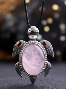 1 件天然石材吊墜可愛海龜治癒水晶時尚吊墜項鍊,diy 裝飾珠寶房間裝飾吊墜節日派對派對珠寶禮品 - 項鍊 - 查看 5