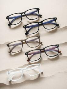 超轻方形平光镜片女士时尚眼镜 - 彩色 - 查看 1