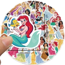 Disney 50PCS Princess Vinyl Waterproof Stickers Gifts Cartoon For Water Bottles Laptop Bumper Water Bottles Computer Phone Hard Hat Car And Decals,Ariel,Disney Sticker,Disney Water Bottle