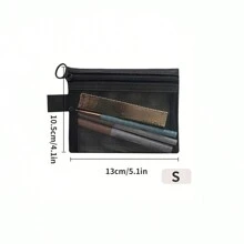 1個透明收納網格化妝收納袋,多功能旅行便攜袋,口紅護膚品收納洗臉化妝包, 灰色和黑色,多個尺寸可用 - 彩色 - 查看 15