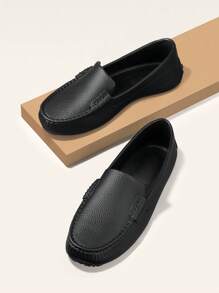 男士黑色休閒鞋,時尚平底柔軟eva便鞋 - 黑色 - 查看 3